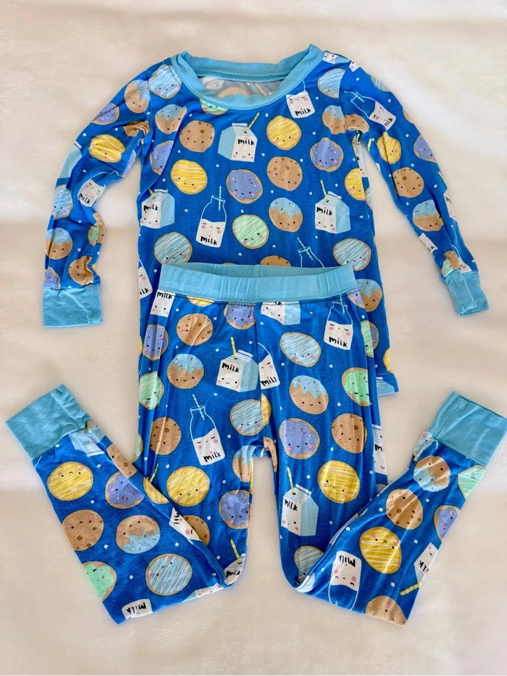 Little Sleepies Cookies & Milk Blue Long-Sleeve PJ set (size 18-24M)